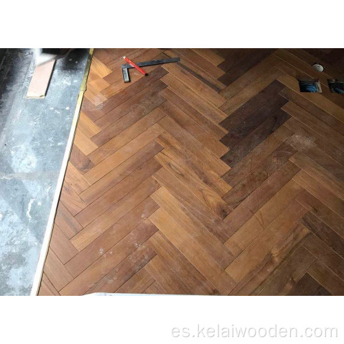 Pisos de madera de ingeniería de parquet de cobre de nogal negro